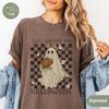 Spooky Cute Fall Tee, Retro Halloween Ghost Shirt, Coquette Lace Ghost Shirt, Vintage Cozy Fall, Comfort Colors T-Shirt Women,Ghostcore