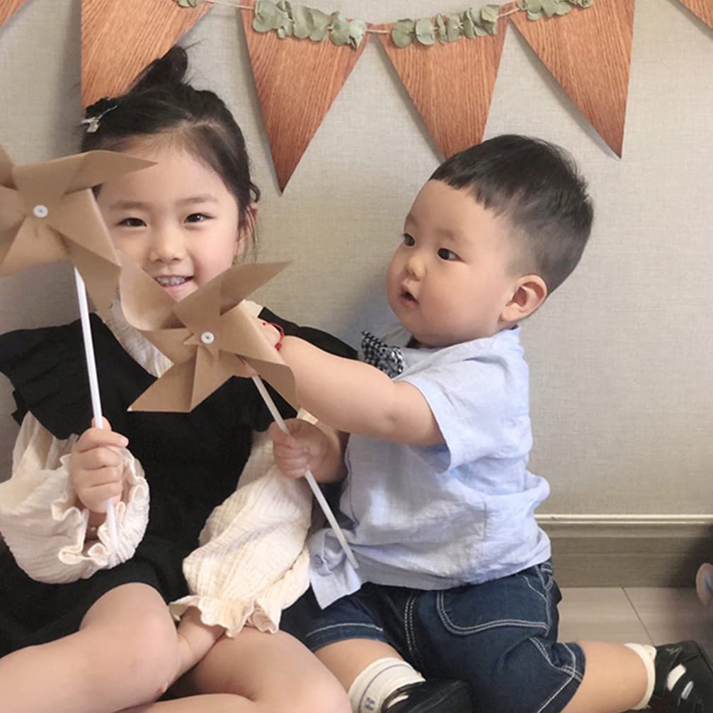 EXCEART 3-Piece Retro Paper Windmills for Outdoor Decorations and Photo Props for Birthday Parties