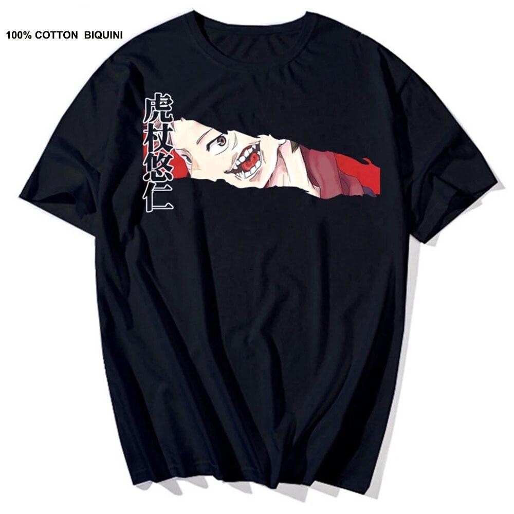 Japońskie anime Jujutsu Kaisen t-shirty unisex Itadori Yuji drukuj koszulki w stylu Harajuku Sukuna fajne unisex 100% bawełniana koszulka z krótkim rękawem