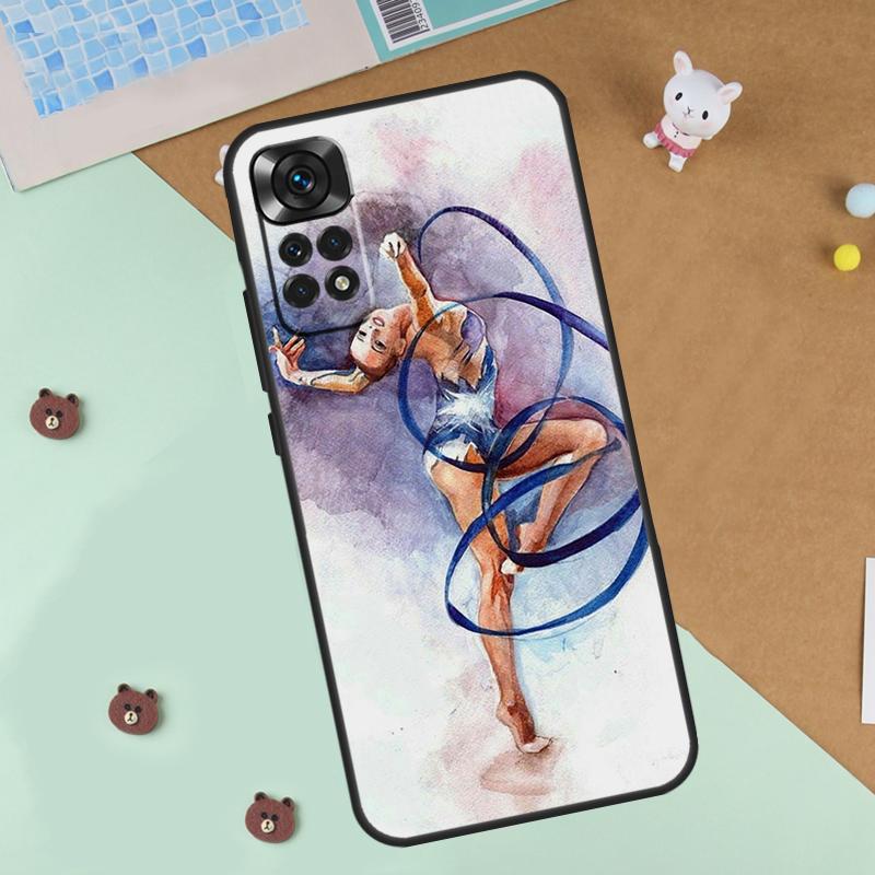 Gymnastics Oil Painting Case For Xiaomi Redmi 14C 10C 12C 13C Cover For Redmi Note 13 Pro 14 9 10 11 12 10S 11S 12S