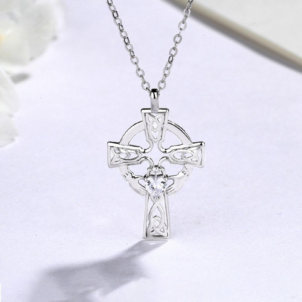 S925 Sterling Silver Cross Pendant Necklace for Women Elegant Minimalist Collarbone Chain