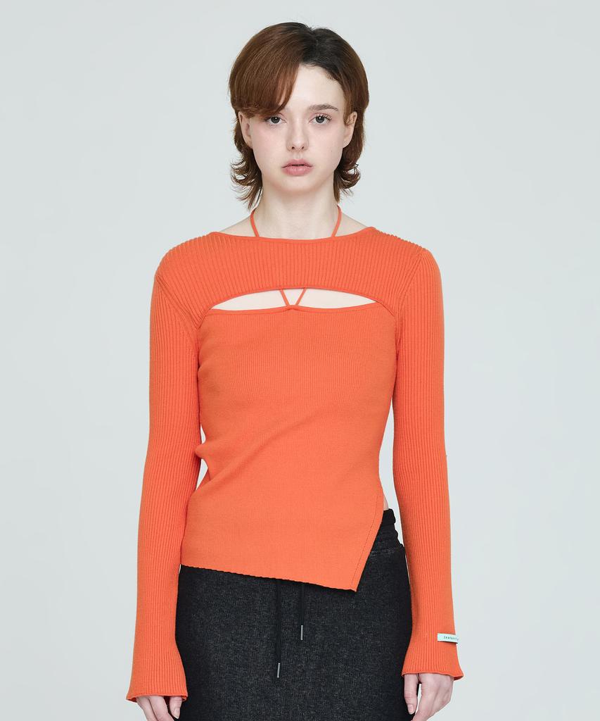INSTANTFUNK Ribbon Diagonal Knit - Orange