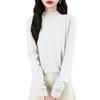 Women's Fashion Flat-Knit Half-Turtleneck Pullover Sweater Solid Color Long-Sleeve Top