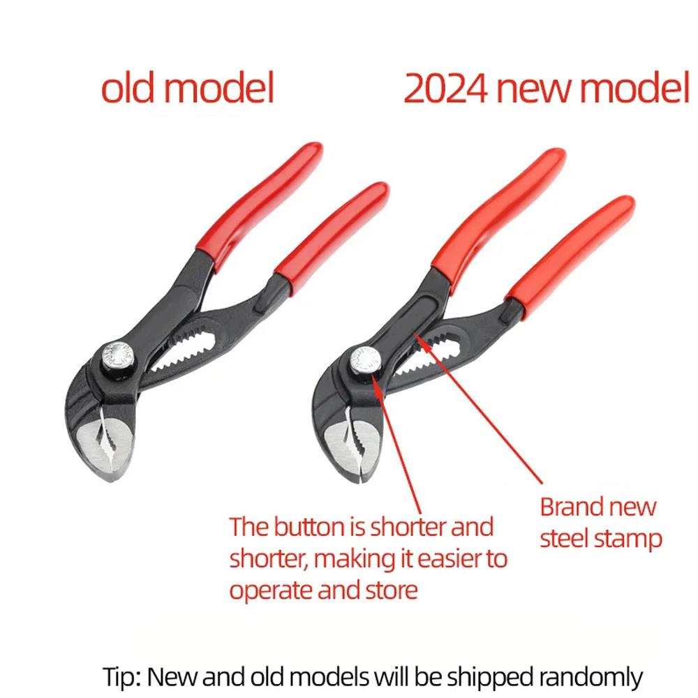 7-12inch Water Pump Pliers Multifunction Automatic Plastic Handle Adjustable Pipe Wrench Large Opening Bathroom Plumbing Tool