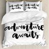 Adventure Duvet Cover Marine Theme Adventure Motivational Words Bedding Set With Pillowcase Full King For Kids Adults Room Decor