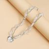 Fashion Trend Accessories Irregular Hand-Beaded Love Fringe Serpentine Pendant Mix Necklace Stainless Steel Jewelry