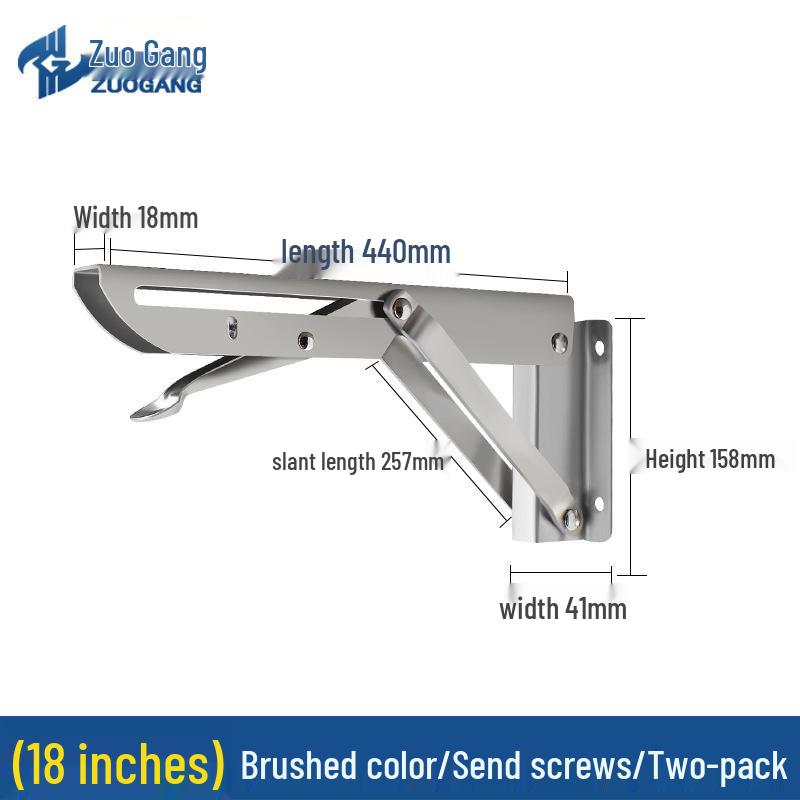 Stainless Steel K-Type Folding Triangular Wall-Mounted Shelf Bracket