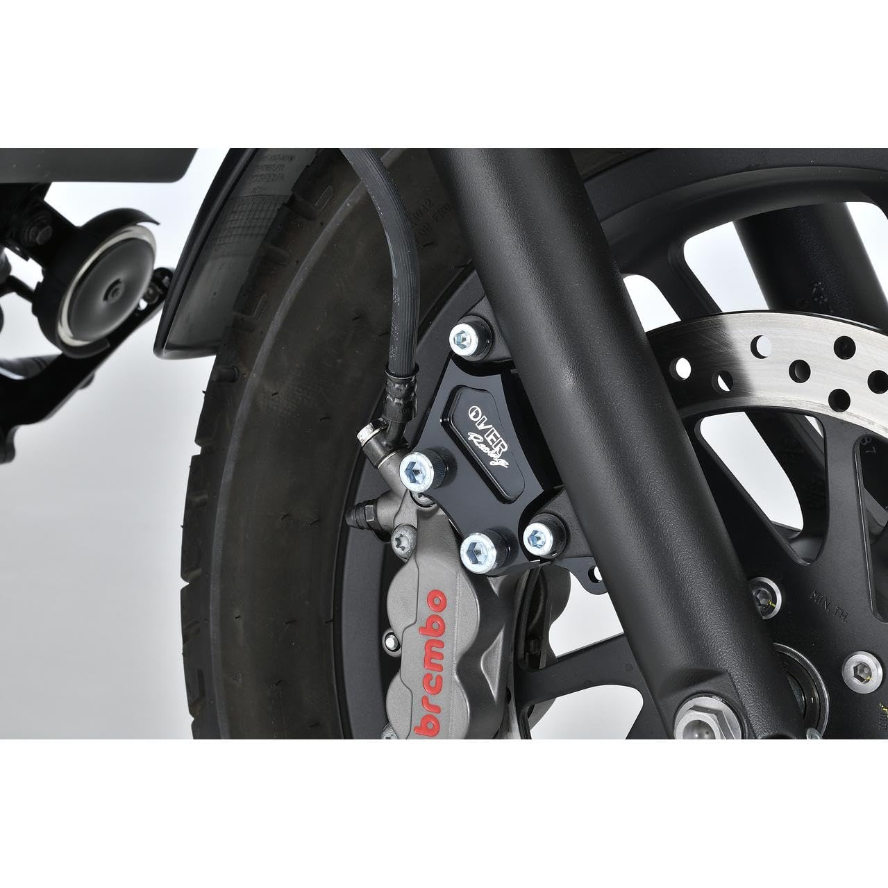 

OVER RACING Front Caliper Support, Black, Brembo 4-Piece Set for Honda Rebel 250 (2017-)