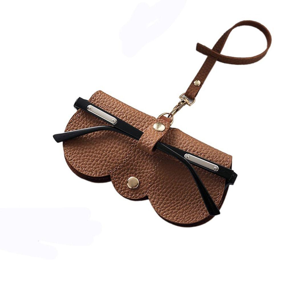 

Case Eyewear Cover Hanging PU Leather Glasses Case Eyewear Pouch Eyewear Protector Sunglasses Pouch коричневий