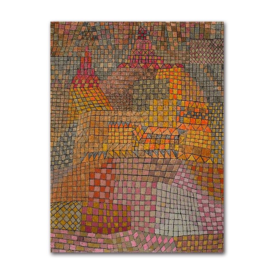 Scandinavian Abstract Wall Art Paul Klee Pink Brown Modern Canvas Oil Painting Poster Print Home Bedroom Living Room Decoration