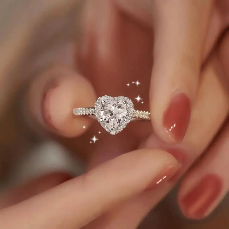 New Japanese and Korean Ring for Women, Moissanite Simple Love Ring for Women