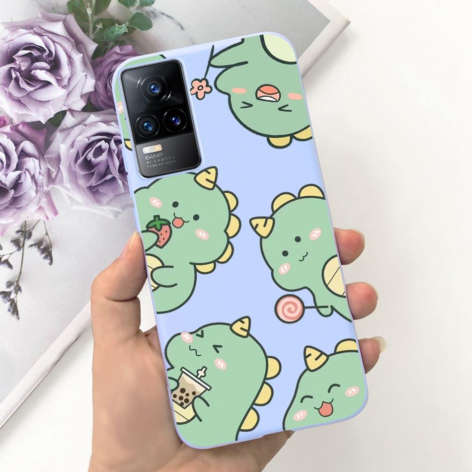 For Vivo V21e Case Vivo V21E 4G V 21E V2061 Lovely Cartoon Candy Color Soft Silicone TPU Phone Back Cover