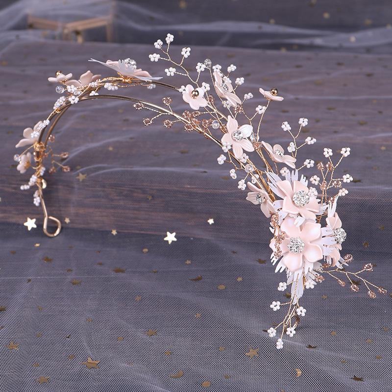 Handgefertigtes Stirnband Diademe Blumen Kopfschmuck Haarschmuck Hochzeit Haarband Braut Haarschmuck Ohrring Stirnband Sets