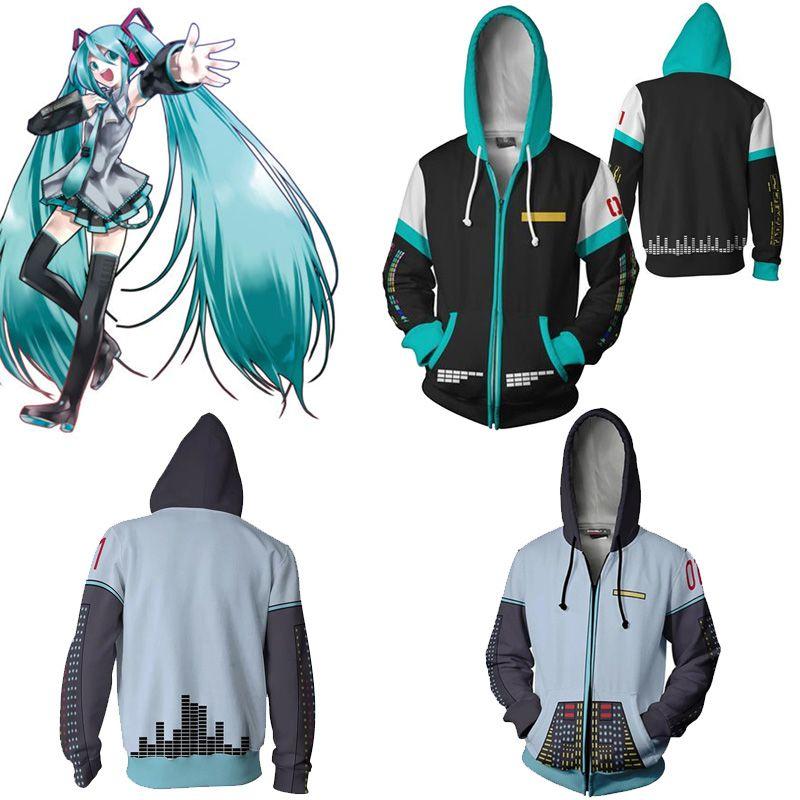 Cozy Anime Hatsune Miku Vocaloid Hoodie With Vibrant 3d Graphic Design For Comfort