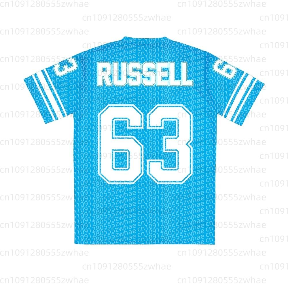 Racing Driver George 63 RUSSELL Jersey 63 Pattern Design T-shirt Unisex Street Wear Summer V-neck 3D Printed T-shirt For Women