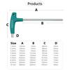 T-Type Hex Key Allen Wrench Set 1.5-6mm Hexagonal Wrench with Rubber Handle for Bicycle Motorcycle Car Repairing Wrench Tools