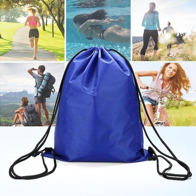 Bolsa de Gimnasio con Cordón para Exterior Mujer Hombre Bolsas con Cuerda Almacenamiento Ropa Zapatos Piscina Embalaje Impermeable Bolsillo Fitness Unisex