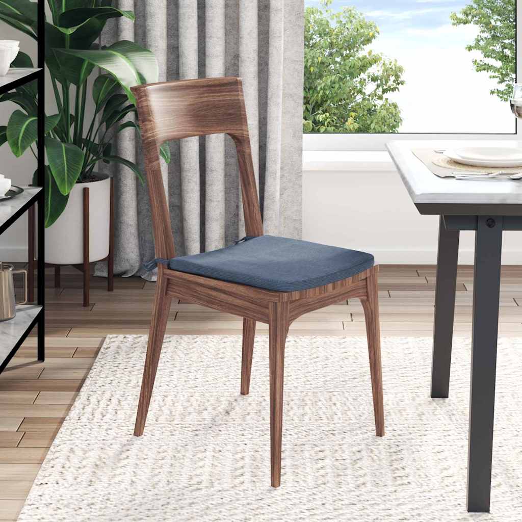 Seat Cushions 4 Pcs Blue 40 X 40 X 3 Cm Cord Fabric