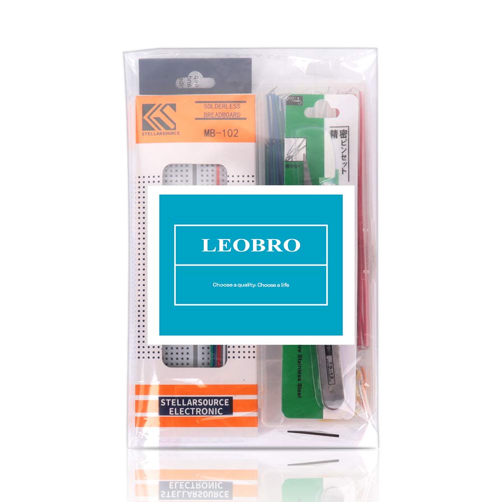 LEOBRO Breadboard Jumper Wire Kit 830 Points Solderless Breadboard Wire for Breadboard 14 Types