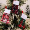 Decoration Chic Christmas Snowflake Checkered Fabric Stockings For Modern Home