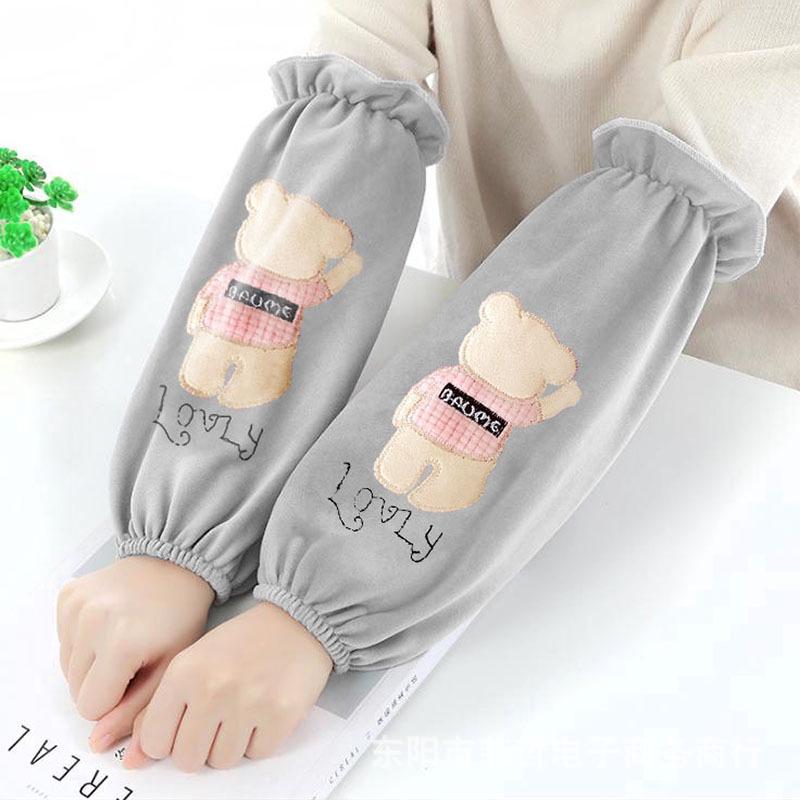 Men's and Women's Cute Korean Style Mid-Length Fleece Sleevelets and Foot Covers for Autumn and Winter