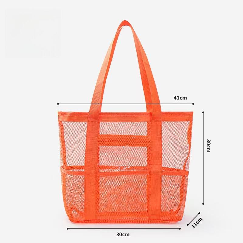 

Large Capacity Mesh Beach Bag Portable Travel Organizer for Swimming and Fitness KTB S помаранчевий