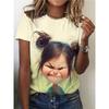 Modern and Beautiful Girl Fashion Women's Christmas and New Year T-shirt Clothing Printed Pattern Short Sleeve T Women's T-shirt