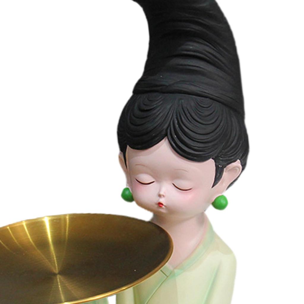 Modern Chinese Ancient Girl Ornament Decorative Storage Crafts Accessories Resin