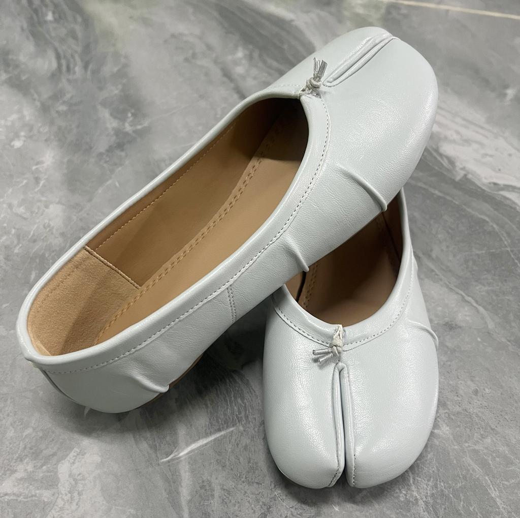 888 sub-toe shoes women's niche haze blue pleated flat-soled ballet shoes shallow mouth one pedal single shoes women