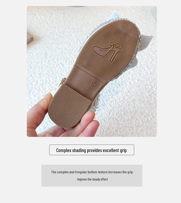 Baby Girl Rhinestone Princess Sandals - Soft Sole, Korean Style, Hollow Design for Spring/Autumn 2026.