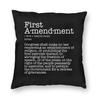 First Amendment Constitution Free Speech Square Pillowcase Polyester Linen Velvet Printed Zip Decorative Pillow Case Car Case