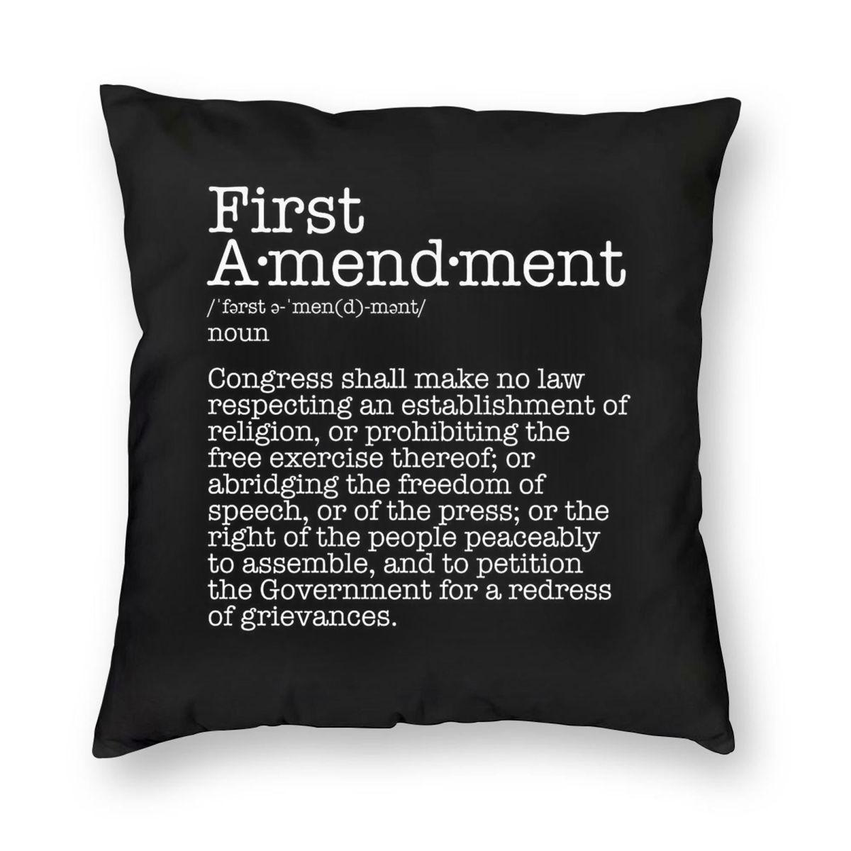 First Amendment Constitution Free Speech Square Pillowcase Polyester Linen Velvet Printed Zip Decorative Pillow Case Car Case 30x30cm