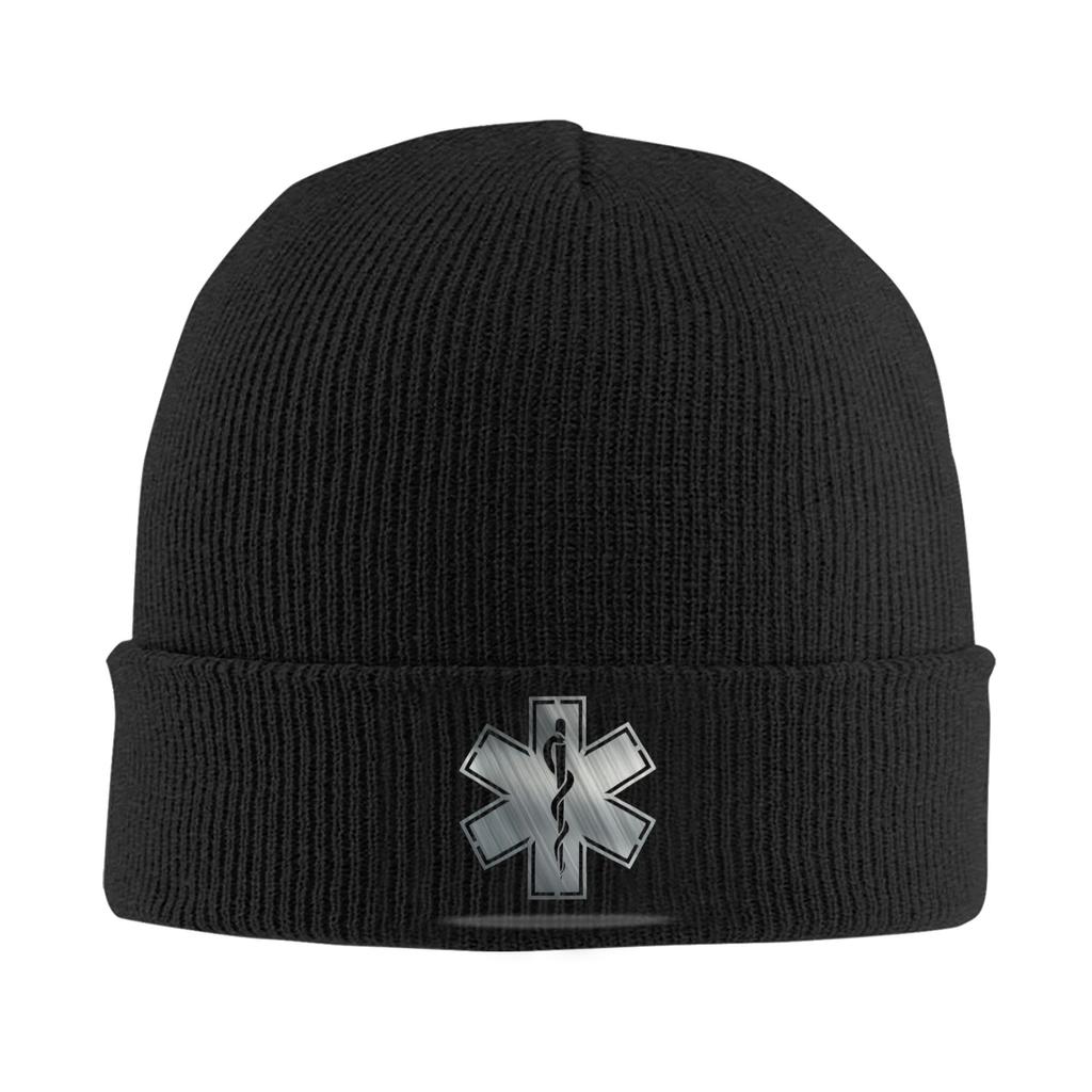Emt Star Of Life Bonnet Hats  Fashion Knitted Hat For WoUnisex Unisex Autumn Winter Warm Emt Paramedic Medical Skullies Beanies Caps