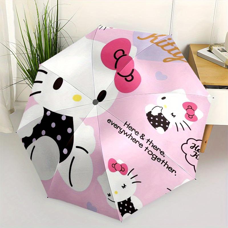 

1pc Hello Kitty Pattern Umbrella with Plastic Handle,Suitable for All Seasons Home Travel Outdoor UmbrellaSanlio379