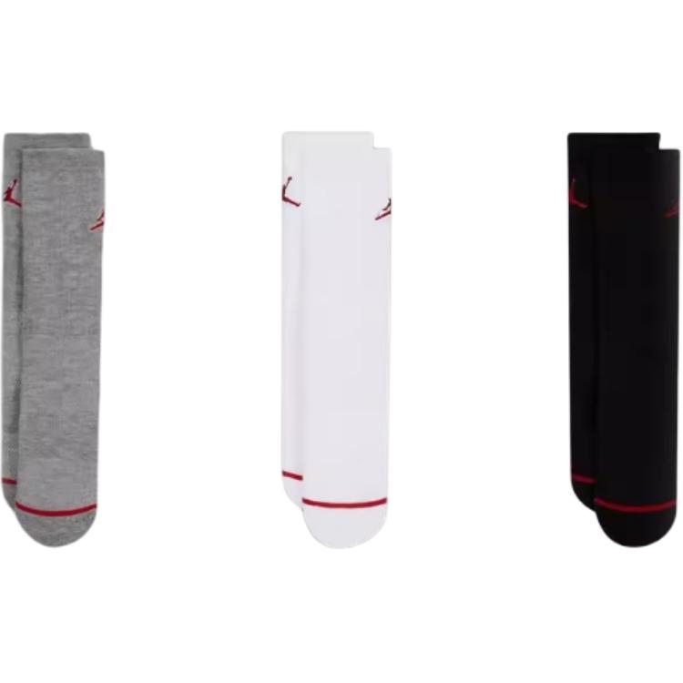 Nike Crew Socks Unisex 3 Pack Black+White+Gray HA5111-063 7-9