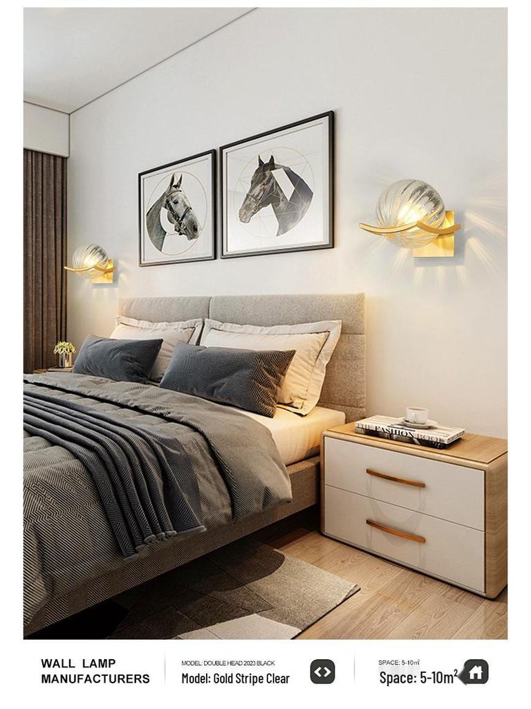 Nordic Style LED Glass Wall Lamp for Bedroom, Hallway & Living Room