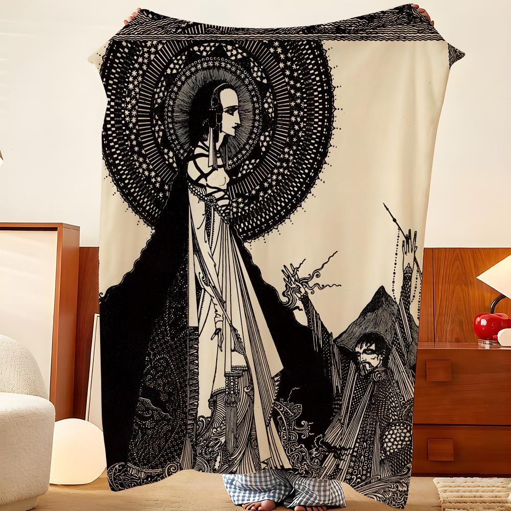 Artist H-Harry C-Clarke Throw Flannel Throw Blanket, Lightweight Cozy, Durable Washable cute Cool