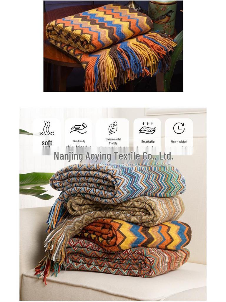 Bohemian Ethnic Tassel Sofa & Bed Throw Blanket