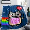 1 Stück Nyan Cat Aufdruck Flanelldecke, Hohe Qualität, Bequem für alle Jahreszeiten, Heimdekoration, Wärme und Komfort, Perfekt für Weihnachtsgeschenke 99