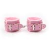 BDSM Bondage Adjustable PU Leather Plush Pink Handcuffs Footcuffs Ankle Cuffs Slave Restraints Sex Adult Flirting Toy for