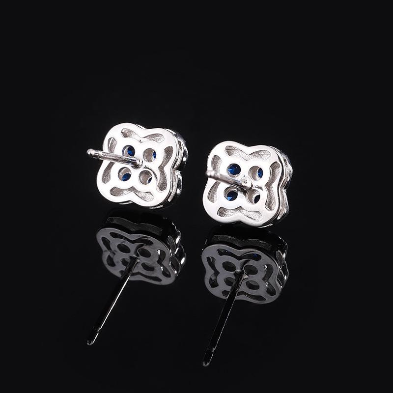 2024 Zhuang Sheng Copper Floral Gemstone Retro Stud Earrings for Women