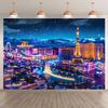 One piece of polyester background fabric featuring Las Vegas cityscape - versatile party banner, multi-purposezyc