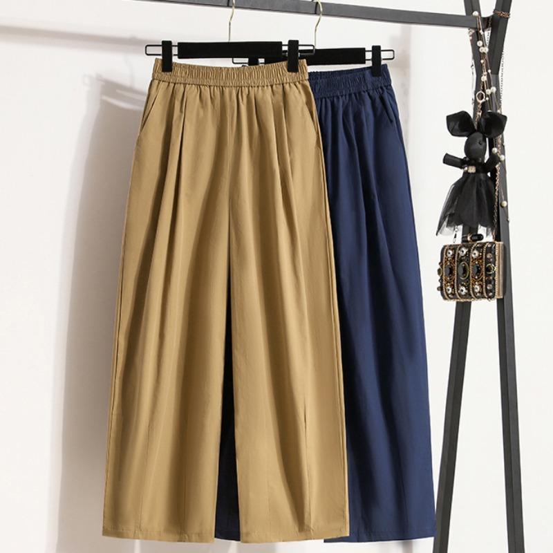 

DIMANAF 2024, весенние большие размеры, женские длинные брюки, свободные широкие брюки, синие повседневные однотонные брюки большого размера 5XL A M