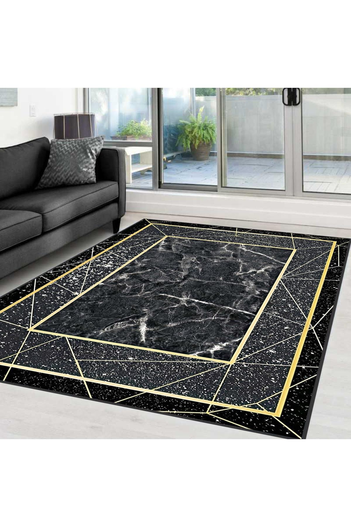 

Домашний моющийся ковер с принтом Eliana LNA0359 50x80 чёрный