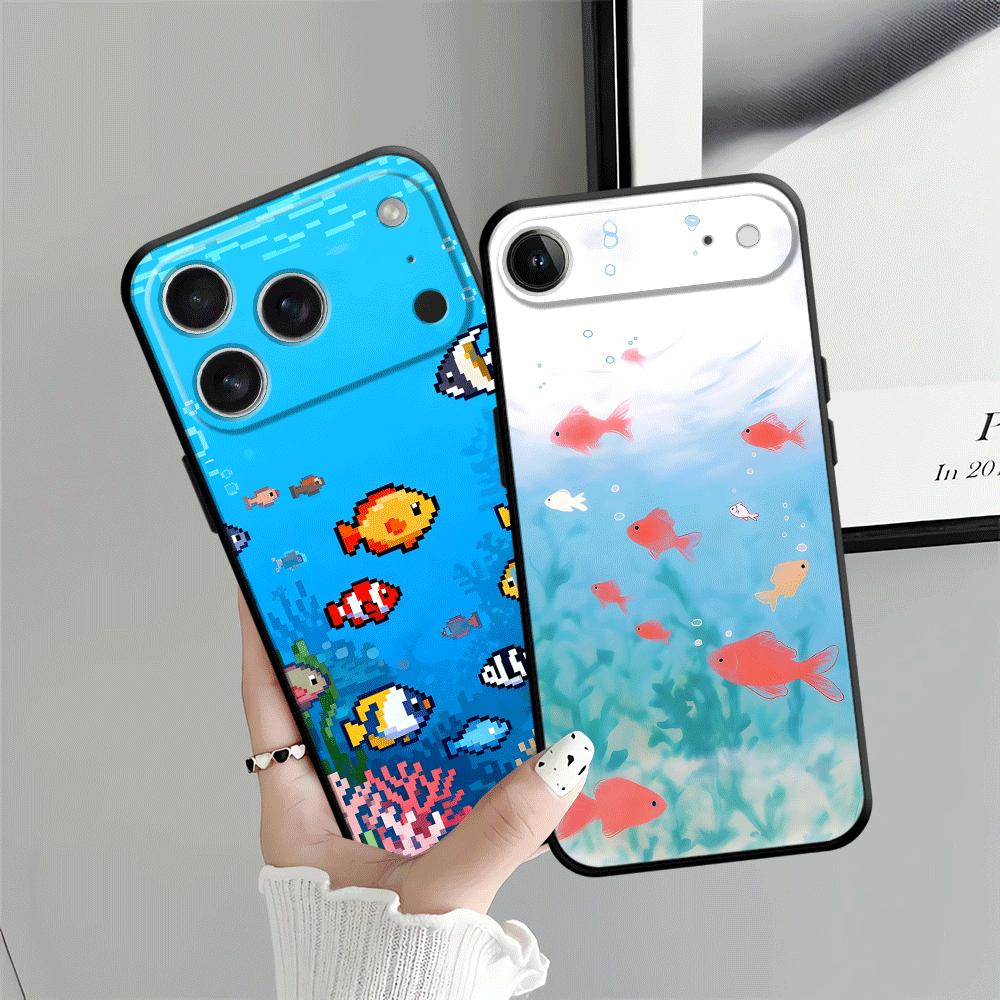 Cartoon Cute Fish Case for Apple iPhone 17 Pro Max 14 15 Pro 7 8 12 11 XR XS MAX 13 Air 16 Funda Phone Cover