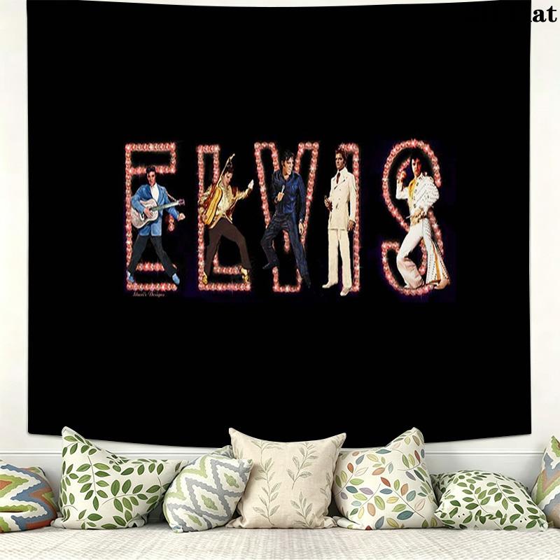 Elvis Poster Wall Tapestry Aesthetic Wall Hanging Printed Fabric Blanket Decorative Tapestries for Bedroom Living Room Home Decor