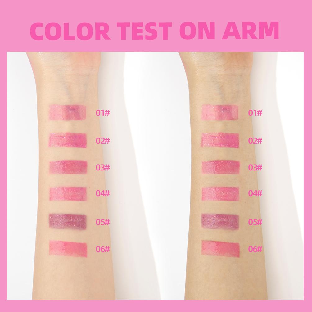 QIBEST 1pc Temperature Change Lip Oil Lipgloss Moisturizing Lasting Pink Clear Lip Glaze Pearlescent Lipgloss Makeup