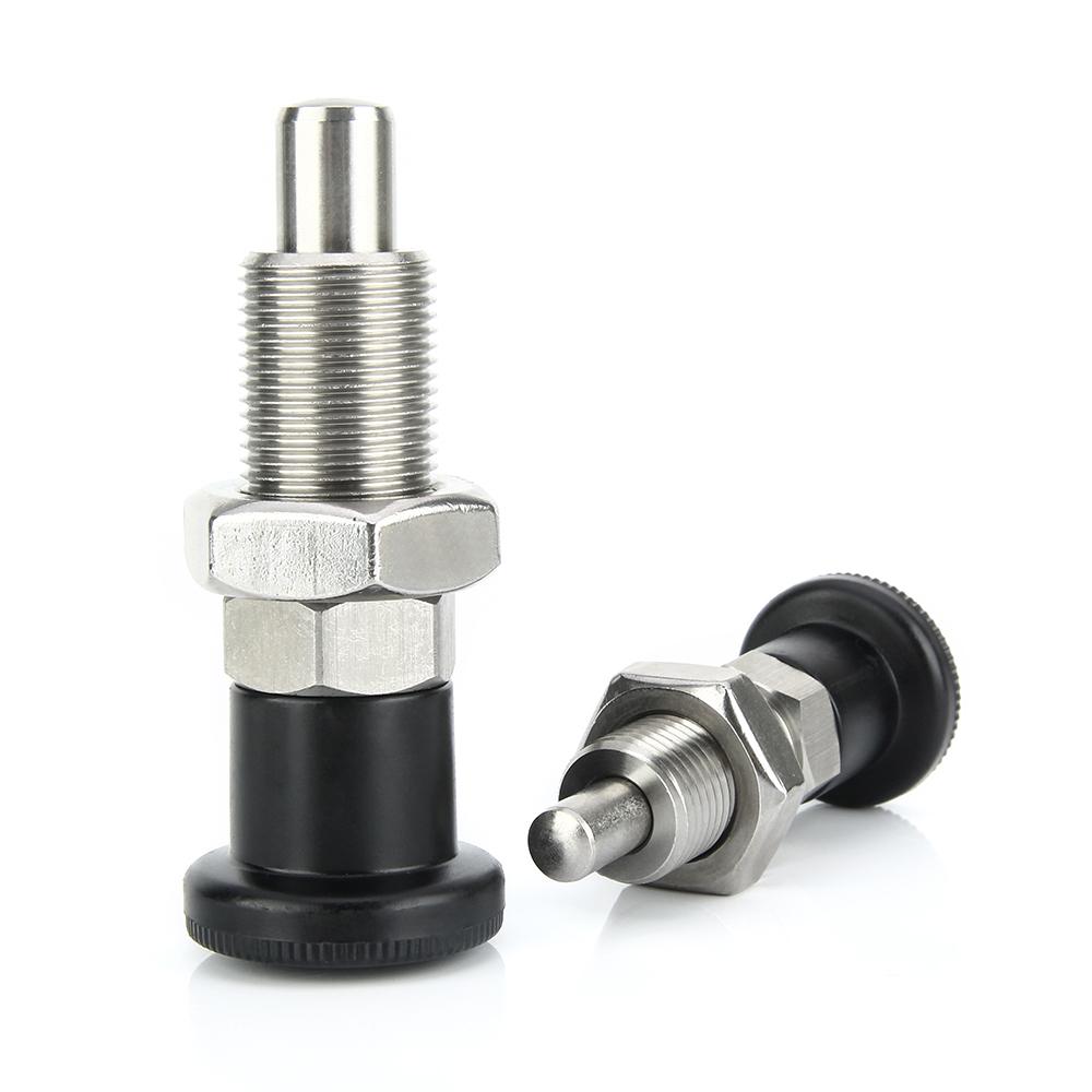 M8 M10 M12 M16 M20 M24 Fine Thread Black Self Locking Index Bolts Plastic Knob Stainless Steel Indexing Plunger With Nut