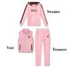 Plus velvet thickened sportswear plus size casual fashion sweater three-piece suit