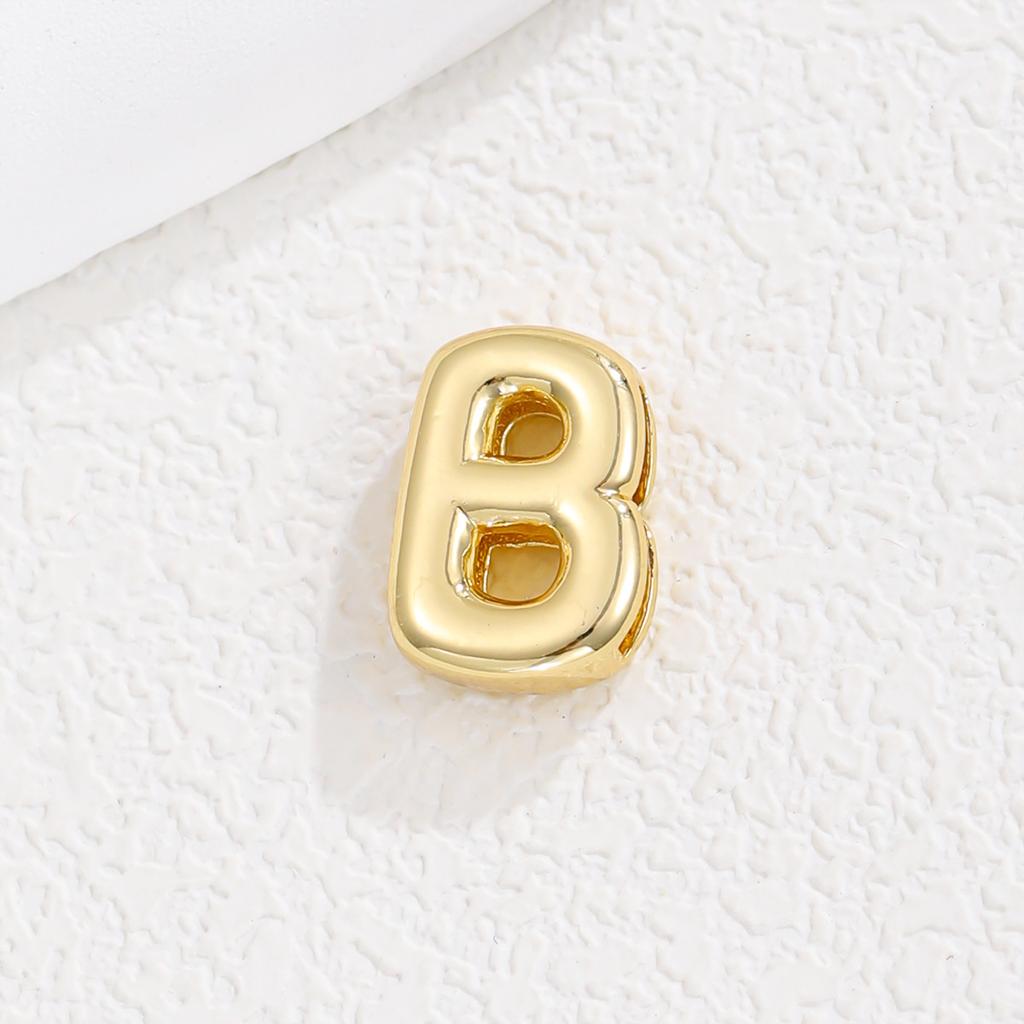 Delicate Chunky Balloon Bubble DIY Initial Letter Pendant Necklace for Women Men Stainless Steel Gold Plated Necklaces